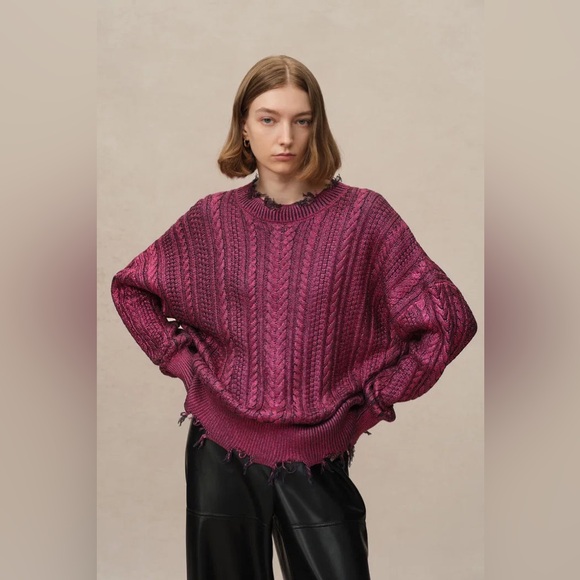 DAWEI SUN limited edition Elodie Metallic Coated Sweater in Cotton Knit XL - Picture 2 of 16